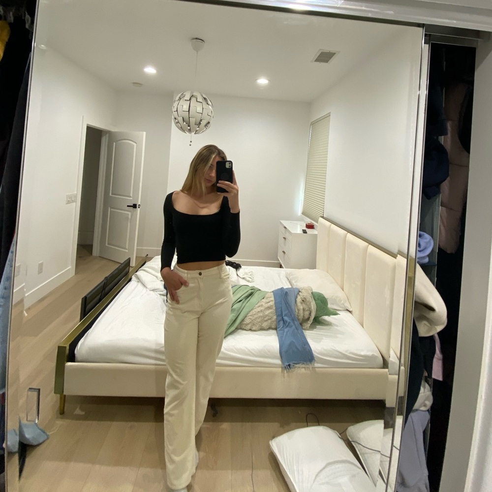 Women’s corduroy cream jeans